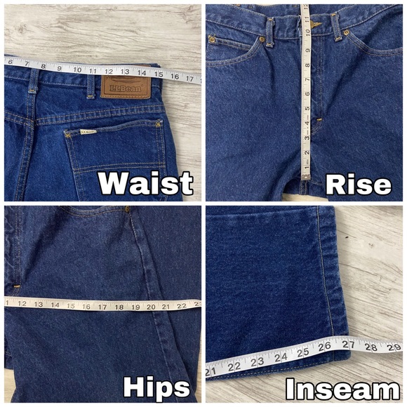 🚫SOLD🚫Vintage L.L. Bean Mens Blue Jeans Double L Size 33 x 30 Actual 31 x 27 - Picture 11 of 14